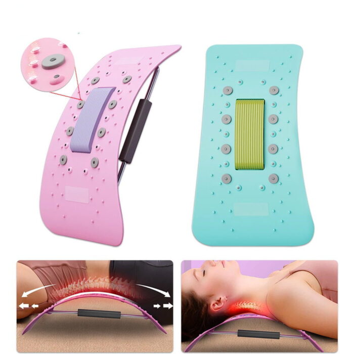 Back Stretcher Massager Heated Magnets and Acupoints-Blue and Pink colors.