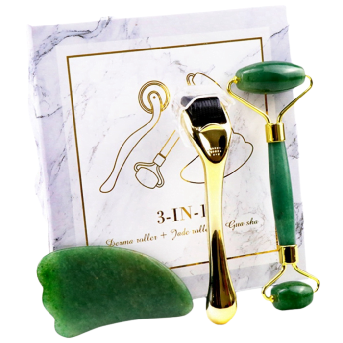 3 in 1 micro-needle jade roller set