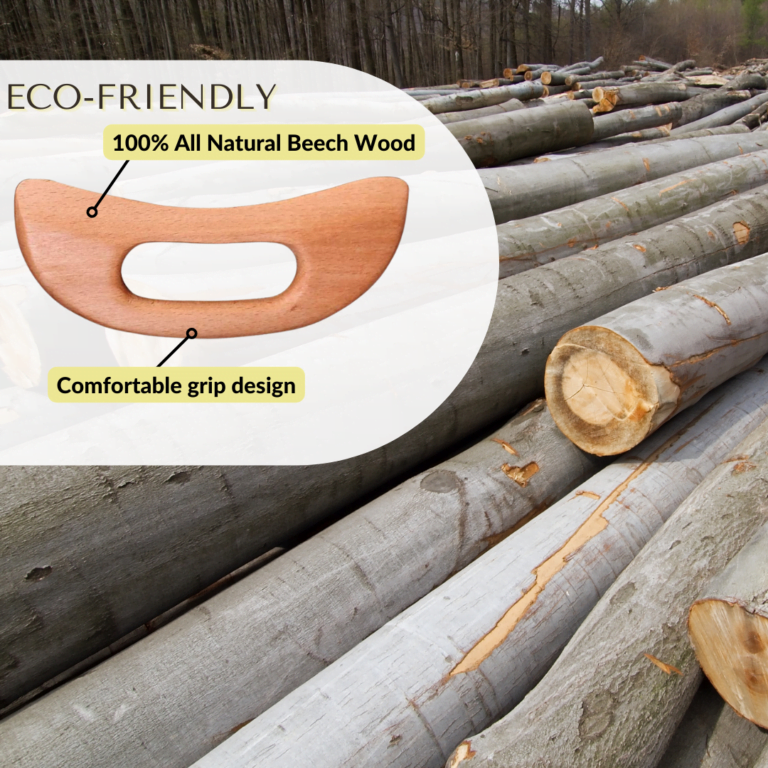 LymFlow Lymphatic Drainage Massage Tool-all natural beech wood, ecofriendly
