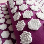 Acupressure Points on Acupressure Mat and Pillow- closeup view