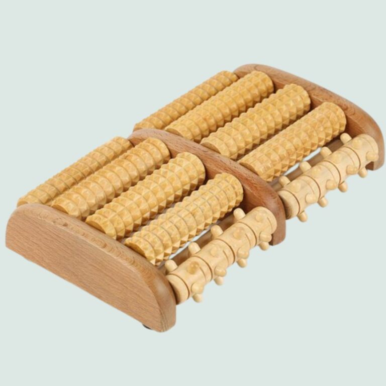 FasciaFix Wooden Foot Roller Massager- side view
