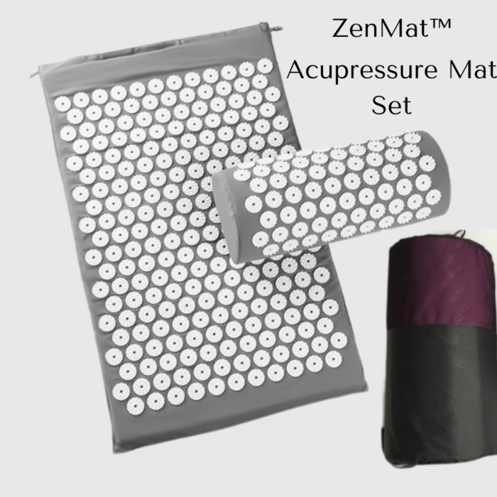 Acupressure Mat Set plus Carrying Bag-grey color