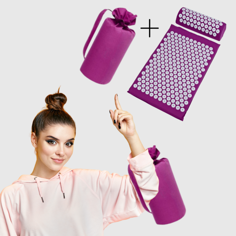 Acupressure Mat Set plus Carrying Bag-purple color